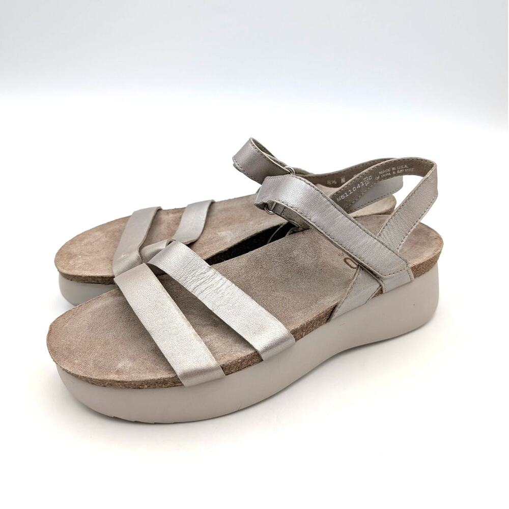 Munro Juniper Platform Wedge Sandal Women's Taupe Metallic Size US8.5N EU39.5